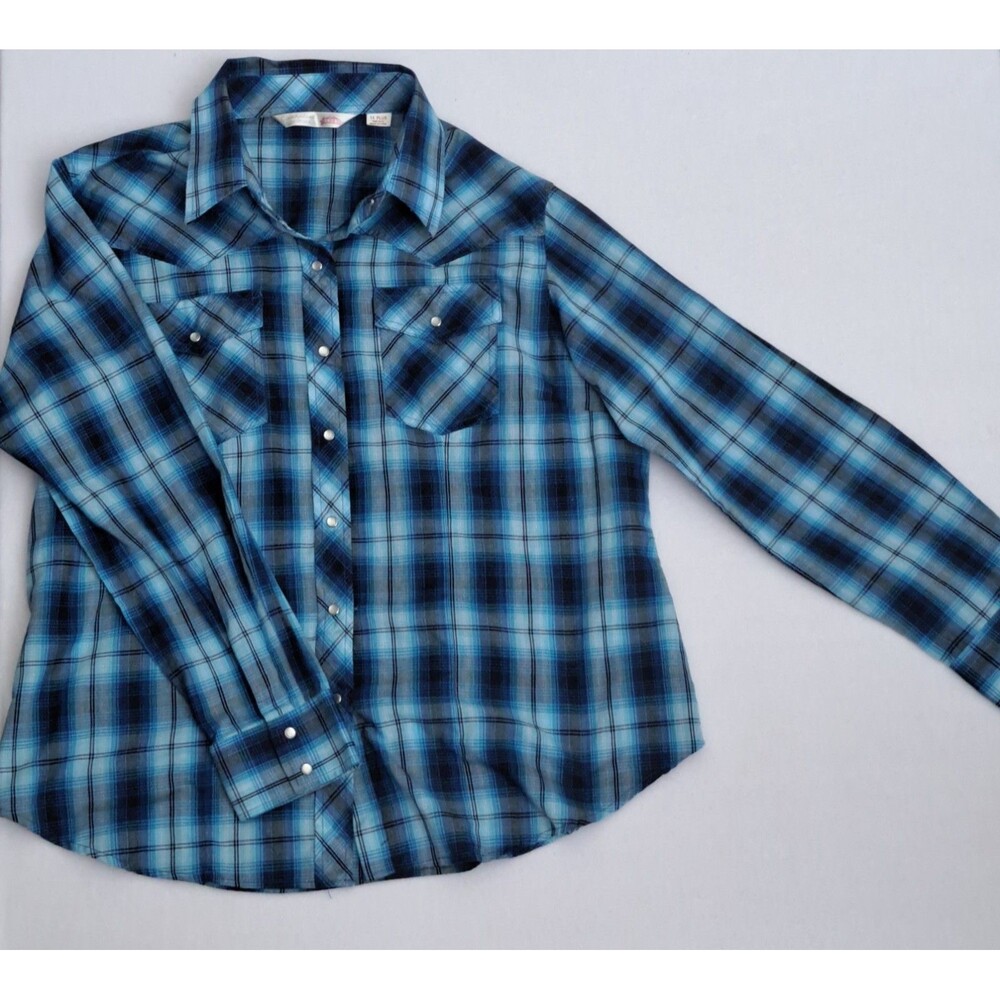 Cumberland Outfitters Ely Shirt Womens Plaid Western Pearl Snap Cowgirl 1X Plus